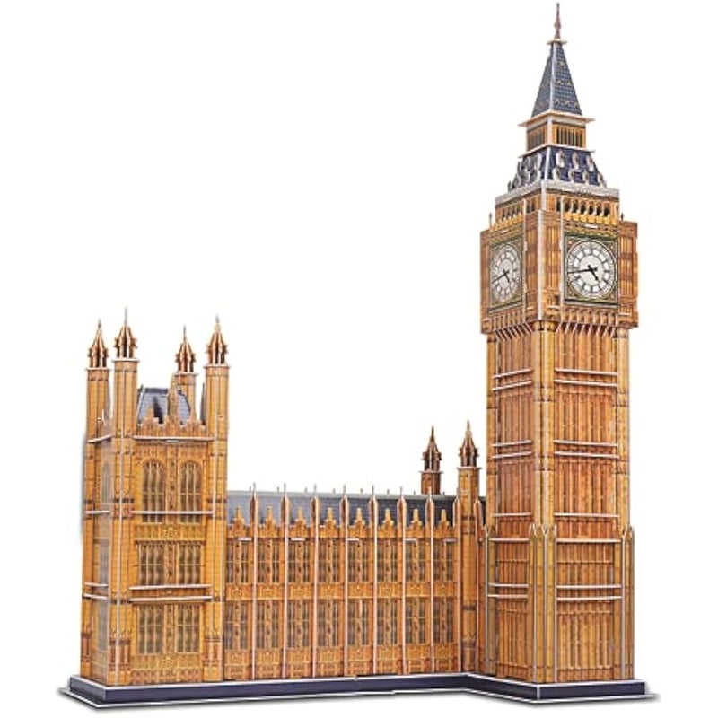 مجموعة احجيات ثلاثية الابعاد للبالغين والاطفال، مجموعة نماذج بناء معمارية لمدينة لندن بيغ بن سيتي، مجموعة احجية ثلاثية الابعاد للحرف اليدوية، العاب تجميع تعليمية للعائلة، هدايا للاولاد والبنات 10-12-14، 190 قطعة - Image 1